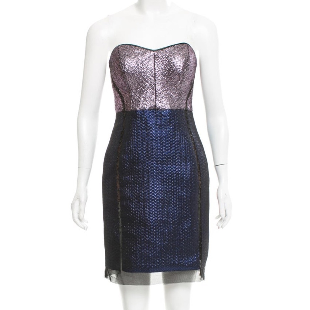 Phoebe Couture metallic sweetheart mini dress size 10